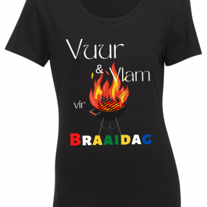 Vuur & Vlam vir Braaidag Ladies Round neck