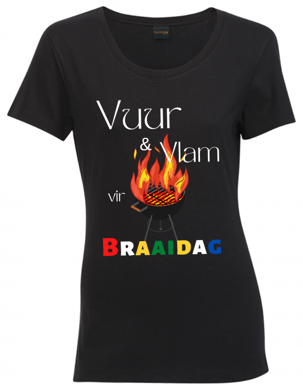 Vuur & Vlam vir Braaidag Ladies Round neck