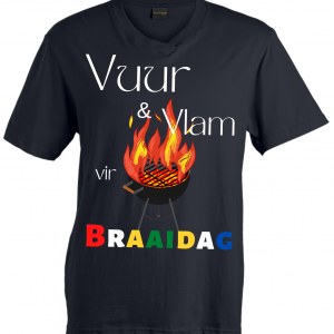 Vuur & Vlam vir Braaidag Mens V-neck shirt