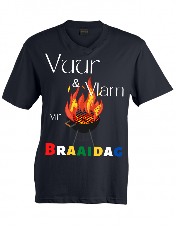 Vuur & Vlam vir Braaidag Mens V-neck shirt